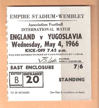 ENGLAND v YUGOSLAVIA