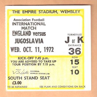 ENGLAND v YUGOSLAVIA