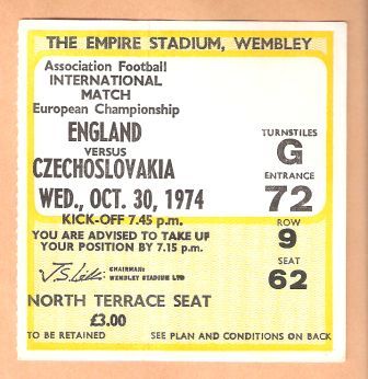 ENGLAND v CZECHOSLAVAKIA