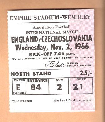 ENGLAND v CZECHOSLOVAKIA