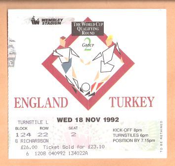 ENGLAND v TURKEY