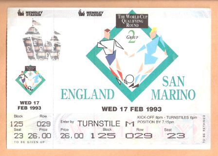 ENGLAND v SAN MARINO