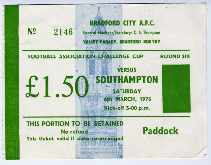 Bradford V Southampton R6-ticket