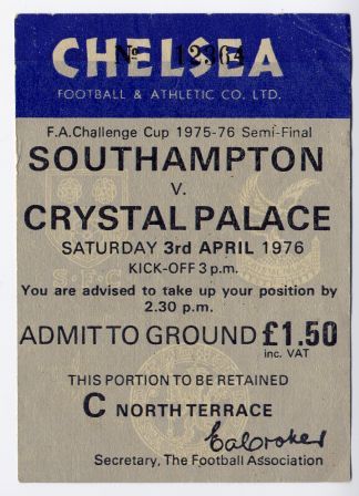 Southampton V Palace Semi-final-ticket