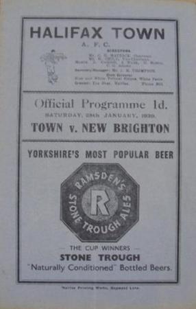 1938/39 Halifax Town V New Brighton