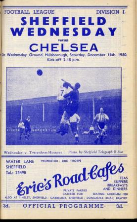 Swfc V Chelsea 16 December 1950