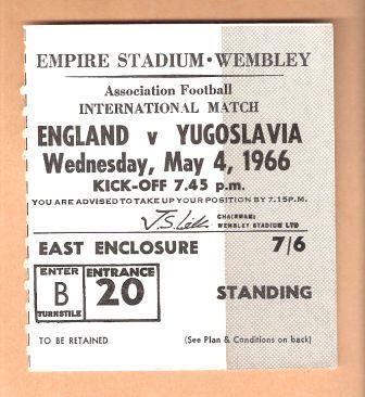 ENGLAND v YUGOSLAVIA