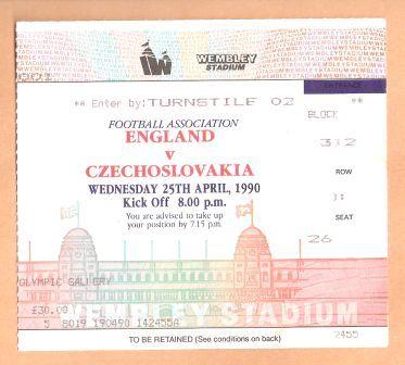 ENGLAND v CZECHOSLOVAKIA