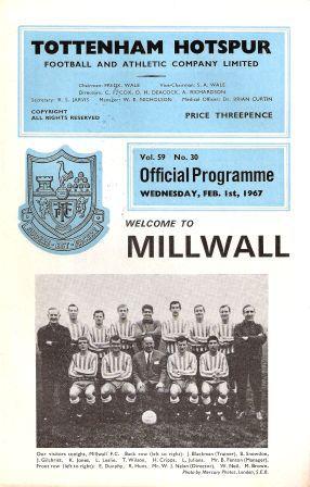 Tottenham V Millwall Round 3 Rep. Programme