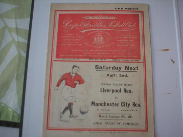 1938 Liverpool V Manchester City