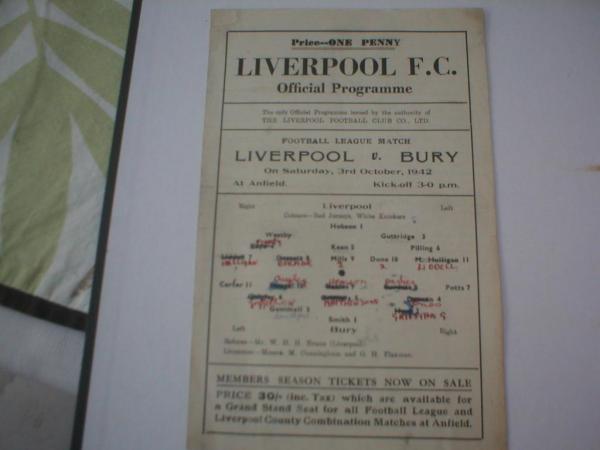 1942 Liverpool V Bury