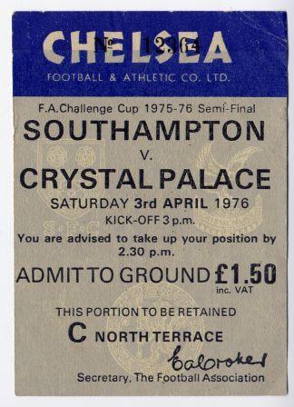Southampton V Palace Semi-final-ticket