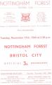 Nottingham Forest V Bristol City League Cup 3rd Round 1960-61