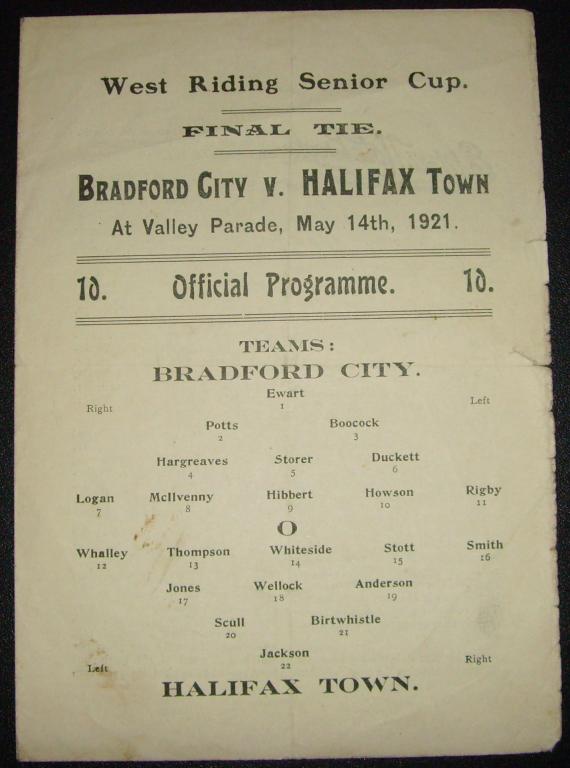 1920/21 Bradford City V Halifax Town Wrsc Final