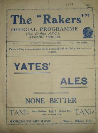 1932/33 New Brighton V Halifax Town