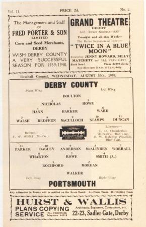 1939.40 Derby V Pompey