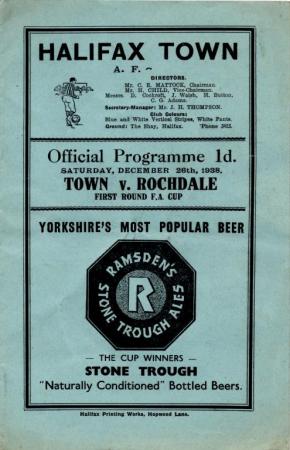 1938/39 Halifax Town V Rochdale Fa Cup 1st Round