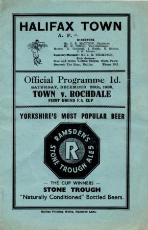 1938/39 Halifax Town V Rochdale Fa Cup 1st Round