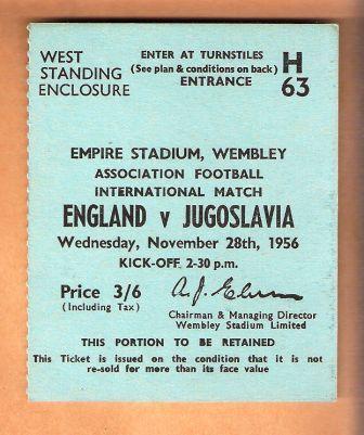 ENGLAND v YUGOSLAVIA