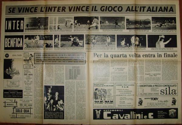 1965 European Cup Final Inter Milan V Benfica (inside Pages)