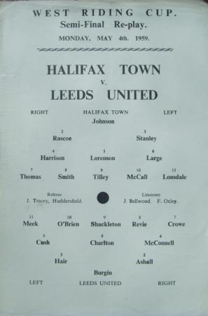 1959 Wrsc Semi Final Replay Halifax Town V Leeds United