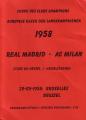 1958 European Cup Final Real Madrid v AC Milan official programme. 6-page fold out