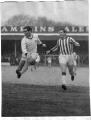 Peter Burridge hammers in the Palace winner at the Goldstone Ground on a snowy January day in the worst winter for years. Note the trendy gloves - yellow, apparently.